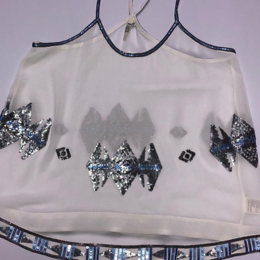 BB Dakota sheer tribal print tank